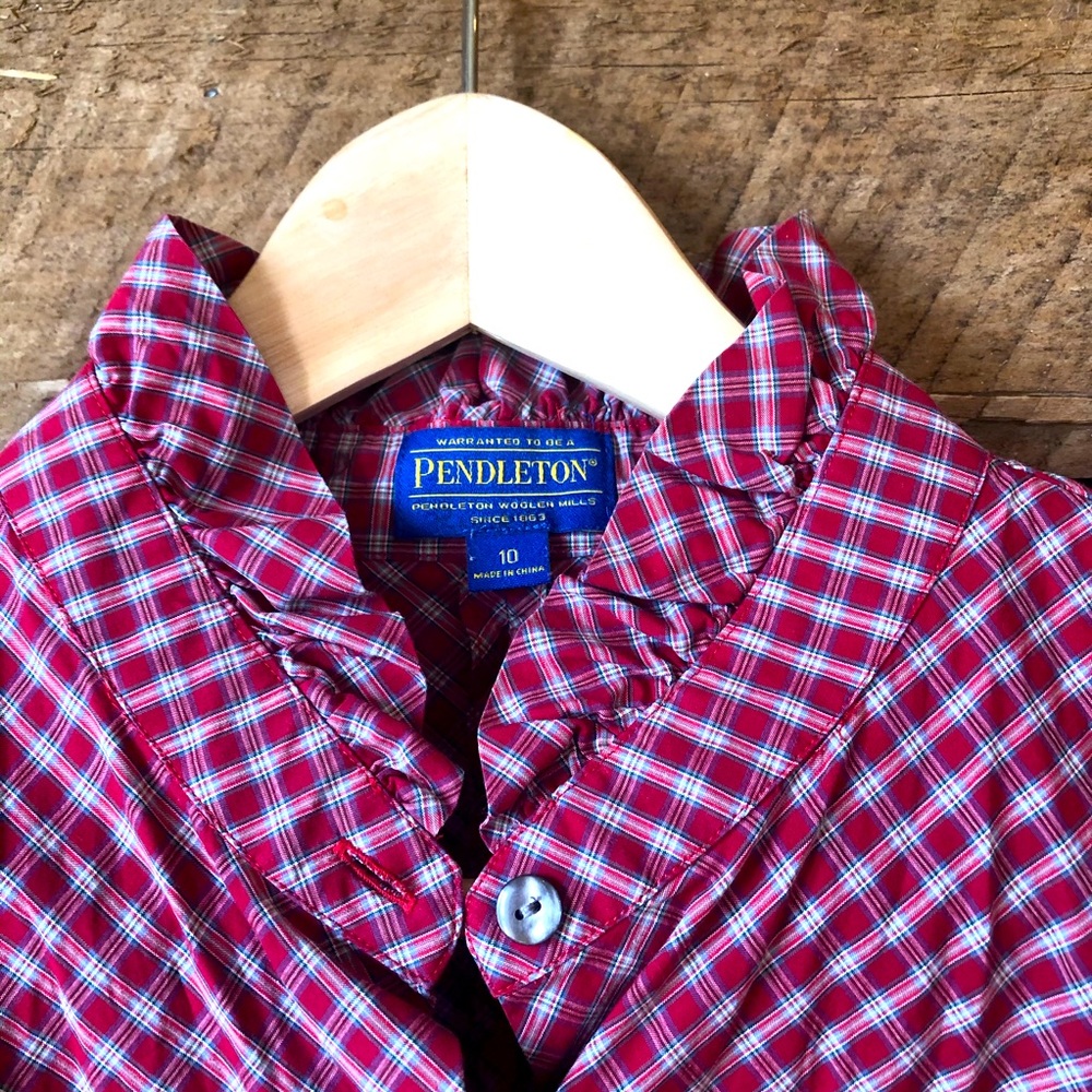 Pendleton | Ruffle Collar Plaid Button-down